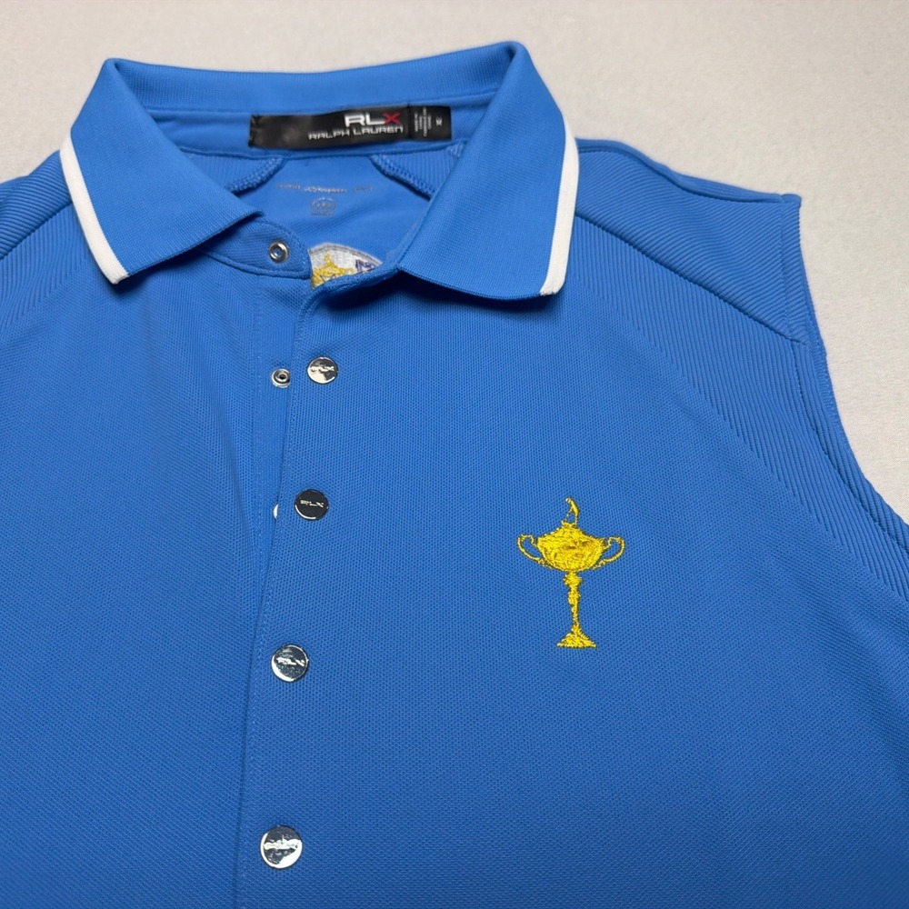 RLX Ralph Lauren Ryder Cup 2018 Quarter Sleeveless Quarter Button Women's Medium